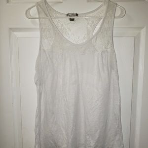 Sheer and lace white tank